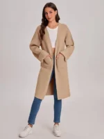 Bloggerlove Women's Open Front Knit Cardigan Casual Long Coatigan Sweater Lady Jacket Coat 2024 Fall Outerwear