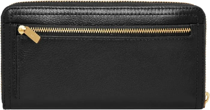 Fossil Women's Logan Leather RFID-Blocking Zip Around Clutch Wallet with Wristlet Strap for Women