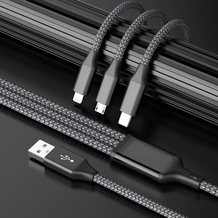 IDISON Multi Charging Cable(2Pack 4FT), 3 in 1 Charger Cable Nylon Braided