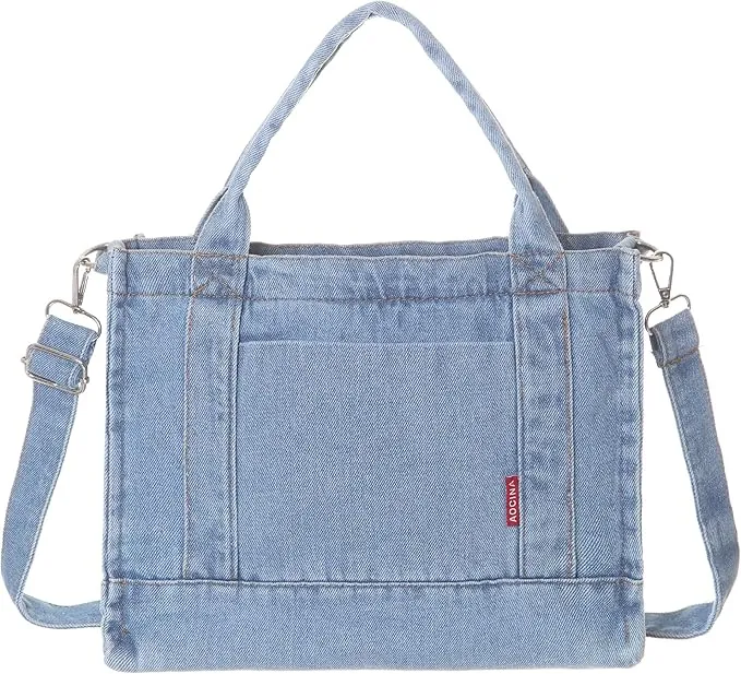 AOCINA Denim Purse Jean Tote Bag for Women Crossbody Shoulder Denim Purses and Handbags for Women