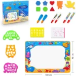 Water Doodle Mat - Kids Painting Writing Color Doodle Drawing Mat Toy Bring Magic Pens Educational Toys for Age 2 3 4 5 6 7 Year Old Girls Boys Age Toddler Gift