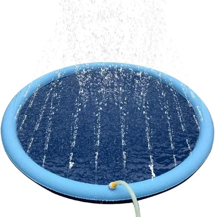 Dog Pool and Splash Pad with Sprinklers for Small, Medium and Large Dogs, Durable Non-Slip Material Perfect Dog Toy for Summer Adventures