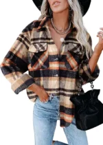 AUTOMET Womens Fall Outfits Fashion Clothes Shackets Flannel Plaid Button Down Long Sleeve Shirts Jackets 2024