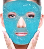 Cold Face Eye Mask Ice Pack Reduce Face Puff, Dark Circles, Gel Beads Hot Heat Cold Compress Pack, Face SPA for Woman Sleeping, Pressure, Headaches, Skin Care, Post Laser Care[Blue]