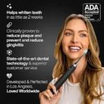 Aquasonic Black Series Ultra Whitening Toothbrush – ADA Accepted Electric Toothbrush- 8 Brush Heads & Travel Case – 40,000 VPM Electric Motor & Wireless Charging - 4 Modes w Smart Timer